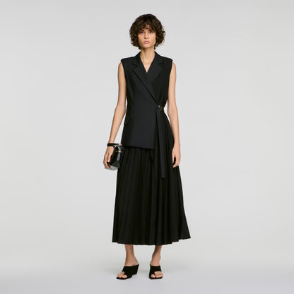 Eleonore 2-in-1 wraparound maxi dress Black