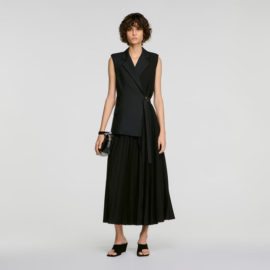 Eleonore 2-in-1 wraparound maxi dress Black