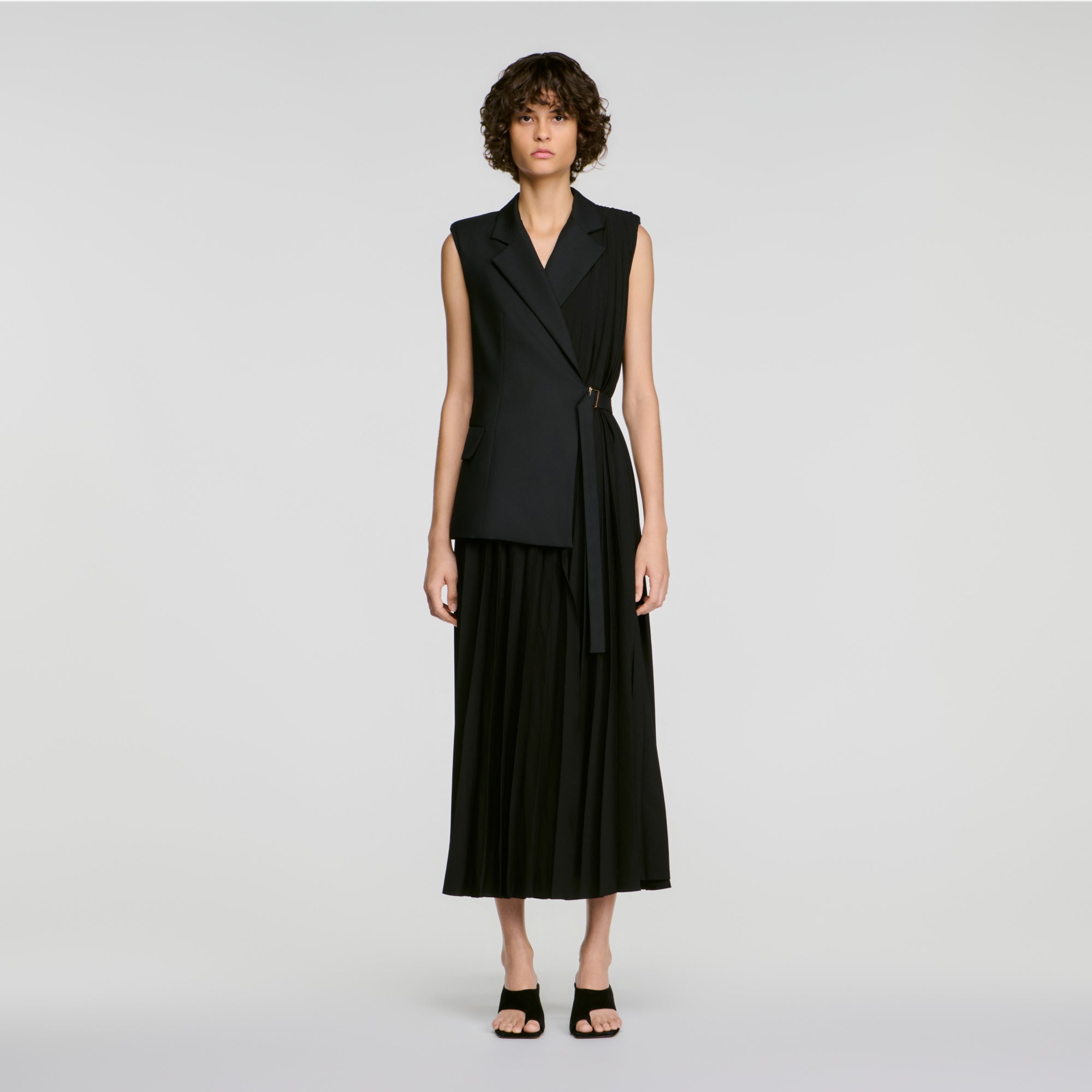 Eleonore 2-in-1 wraparound maxi dress Black