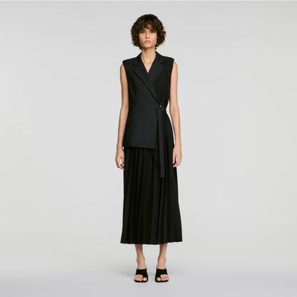 Eleonore 2-in-1 wraparound maxi dress Black
