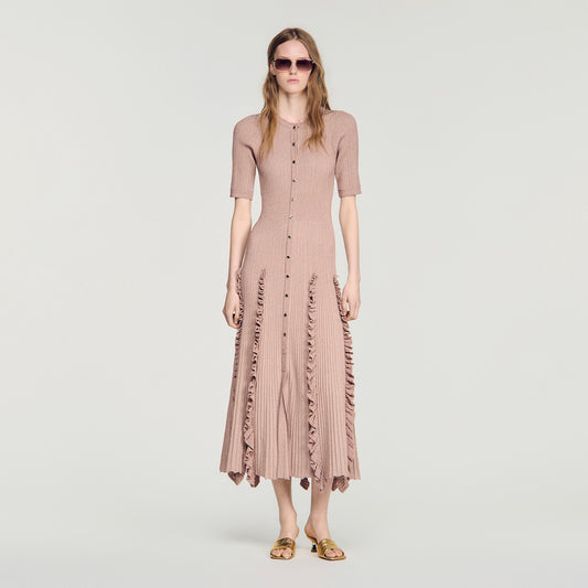 Pietrarosa Sparkling knit maxi dress Nude