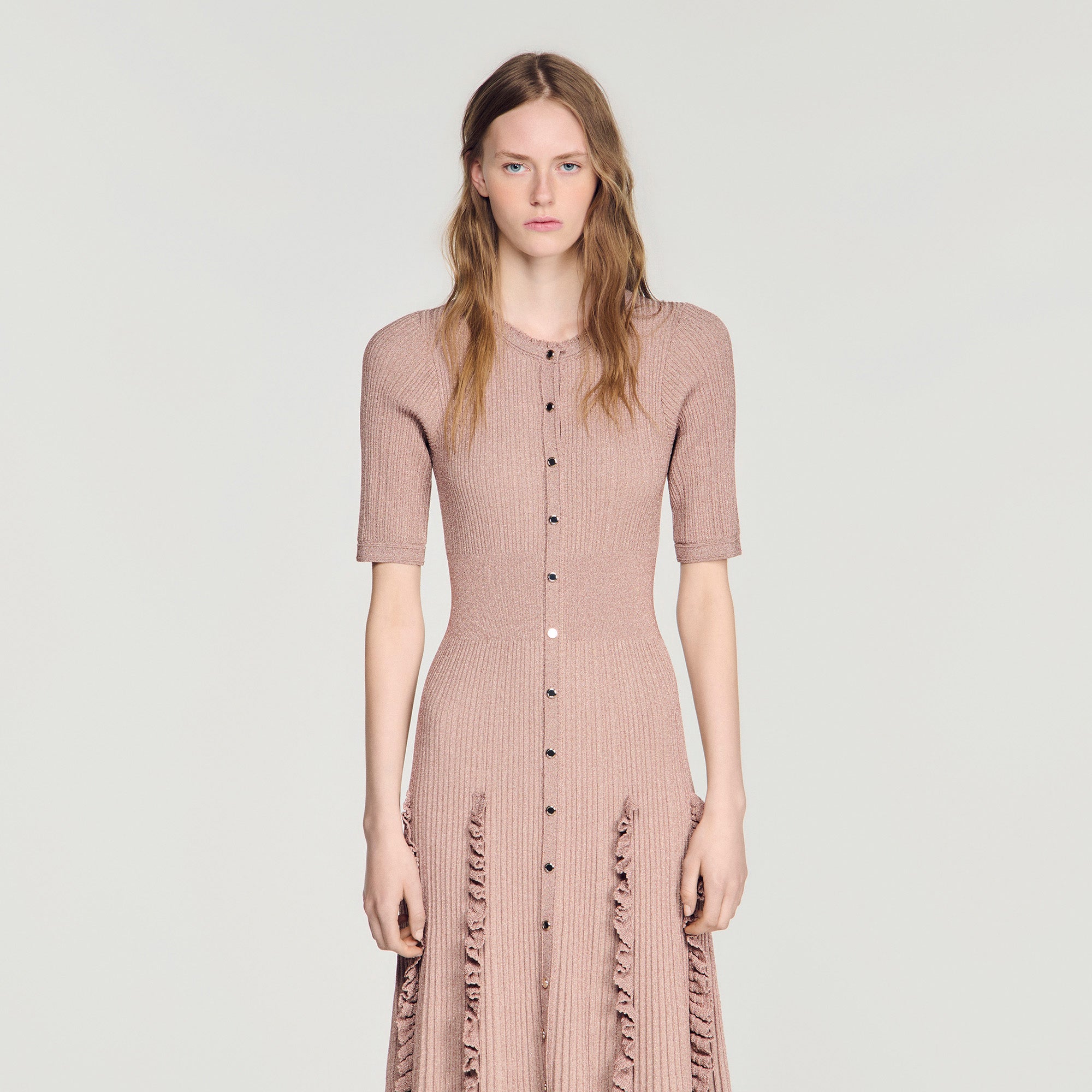 Pietrarosa Sparkling knit maxi dress Nude