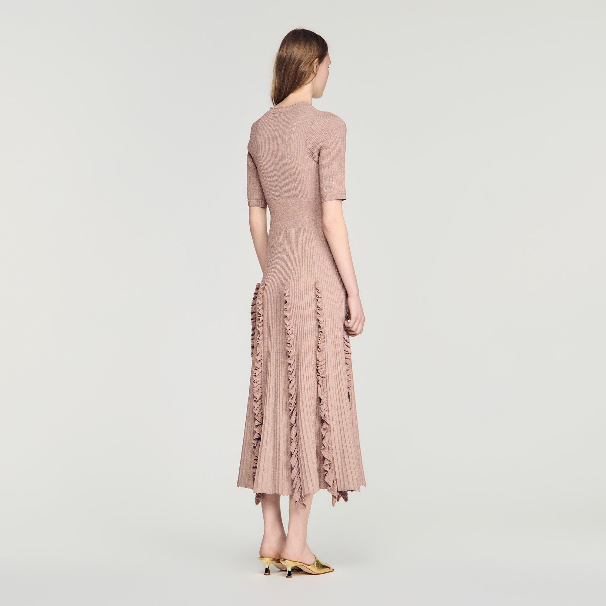 Pietrarosa Sparkling knit maxi dress Nude