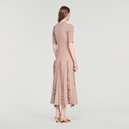 Pietrarosa Sparkling knit maxi dress Nude