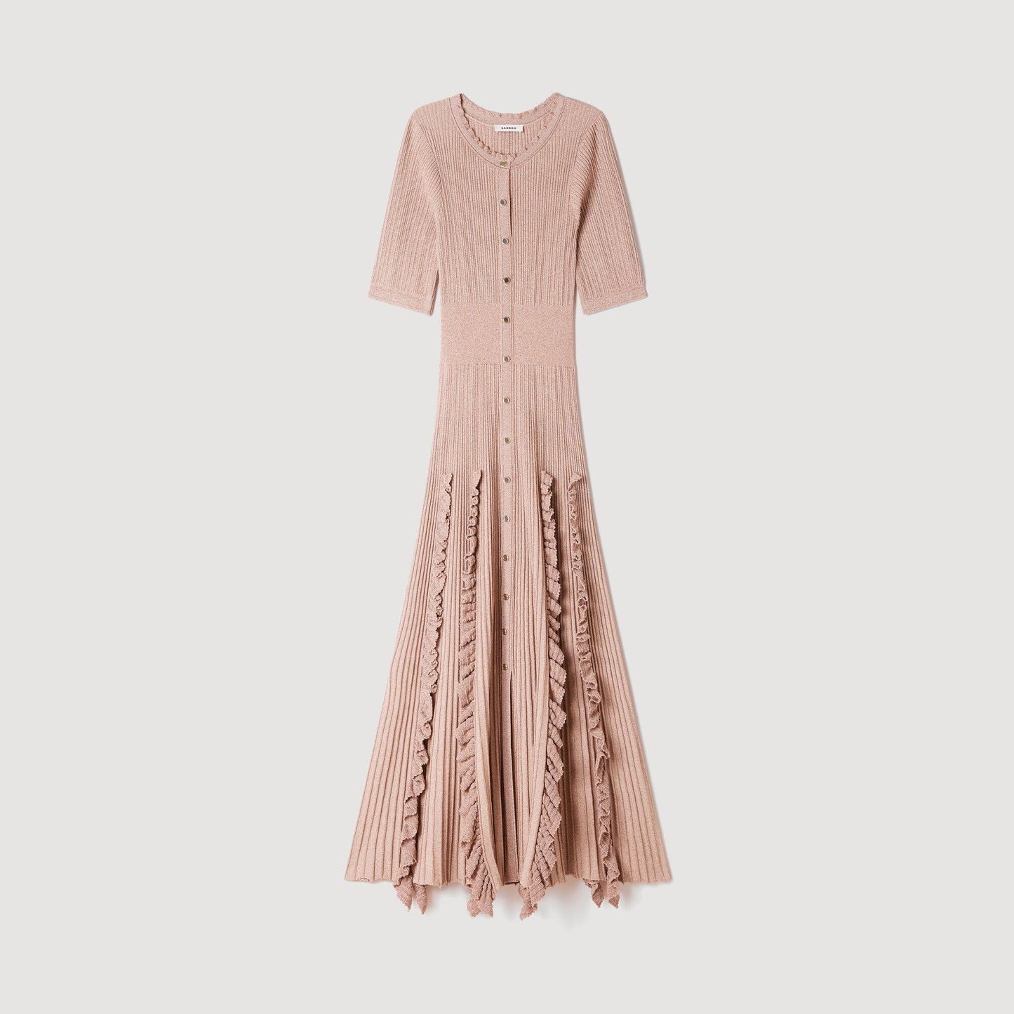 Pietrarosa Sparkling knit maxi dress Nude
