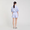 Physalis Striped Shorts With Flower Detail Sky Blue