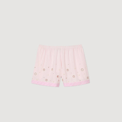 Titti Rhinestone Striped Shorts Pink