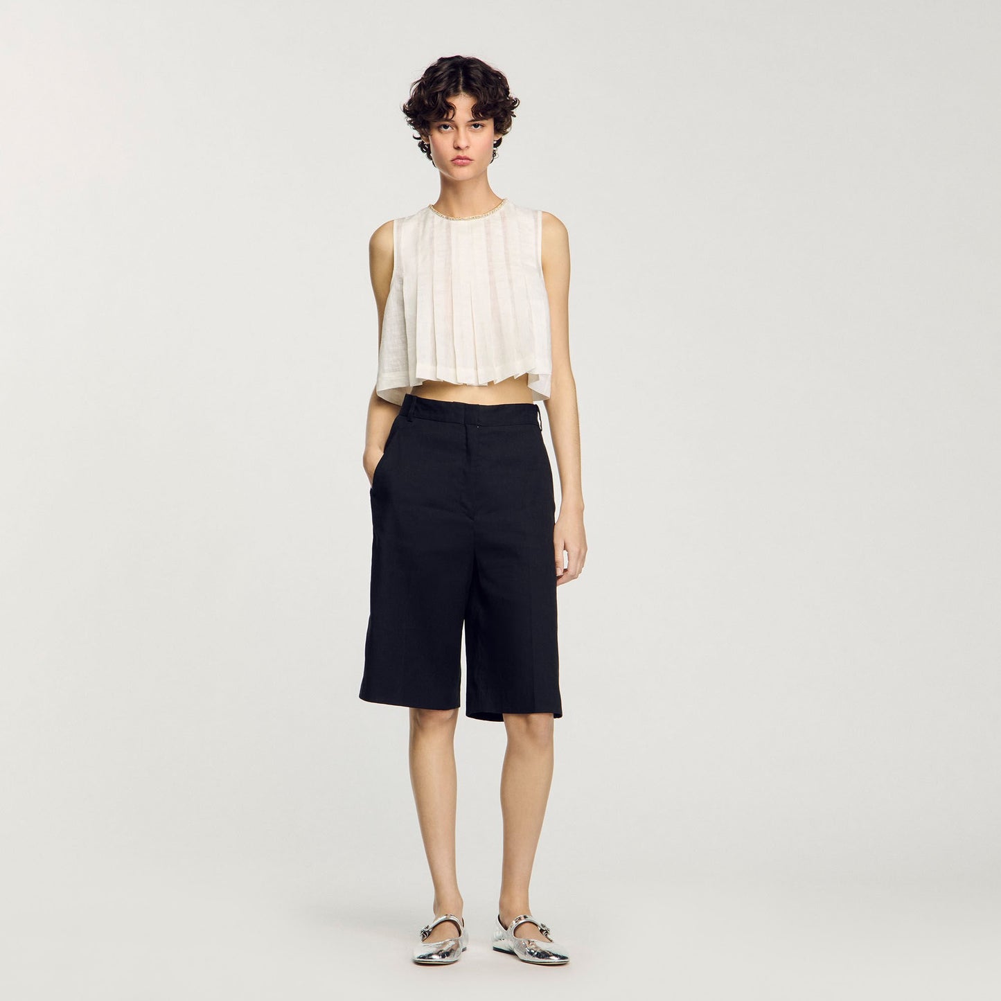 Soan Linen-Blend Bermuda Shorts Black Black
