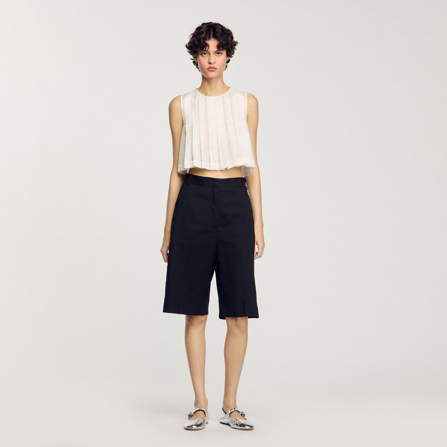 Soan Linen-Blend Bermuda Shorts Black Black