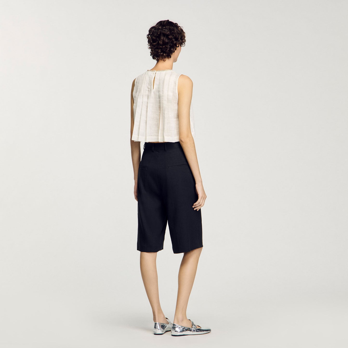 Soan Linen-Blend Bermuda Shorts Black Black