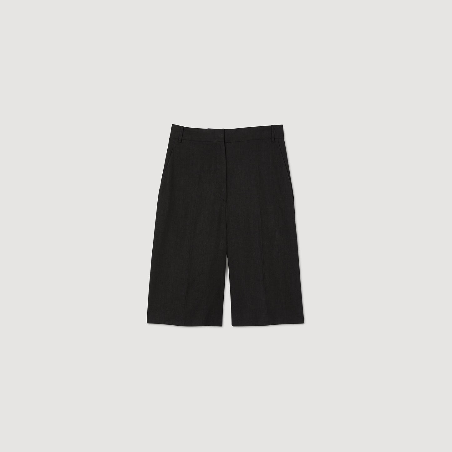 Soan Linen-Blend Bermuda Shorts Black Black