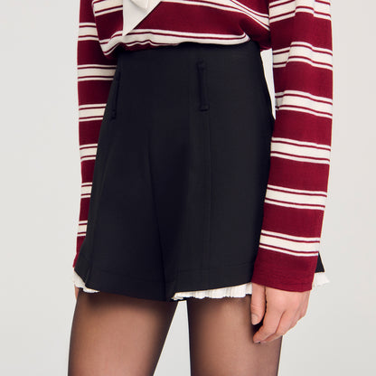 Servane Tailored Flounced Shorts Black