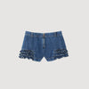 Luna Ruffled Denim Shorts Blue Jean