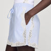 Gaianne Lace Detail Shorts Sky Blue