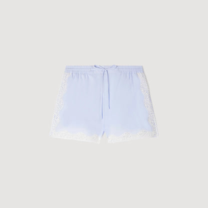 Gaianne Lace Detail Shorts Sky Blue