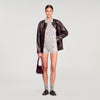 Miloe Diamond-Pattern Knit Shorts Grey