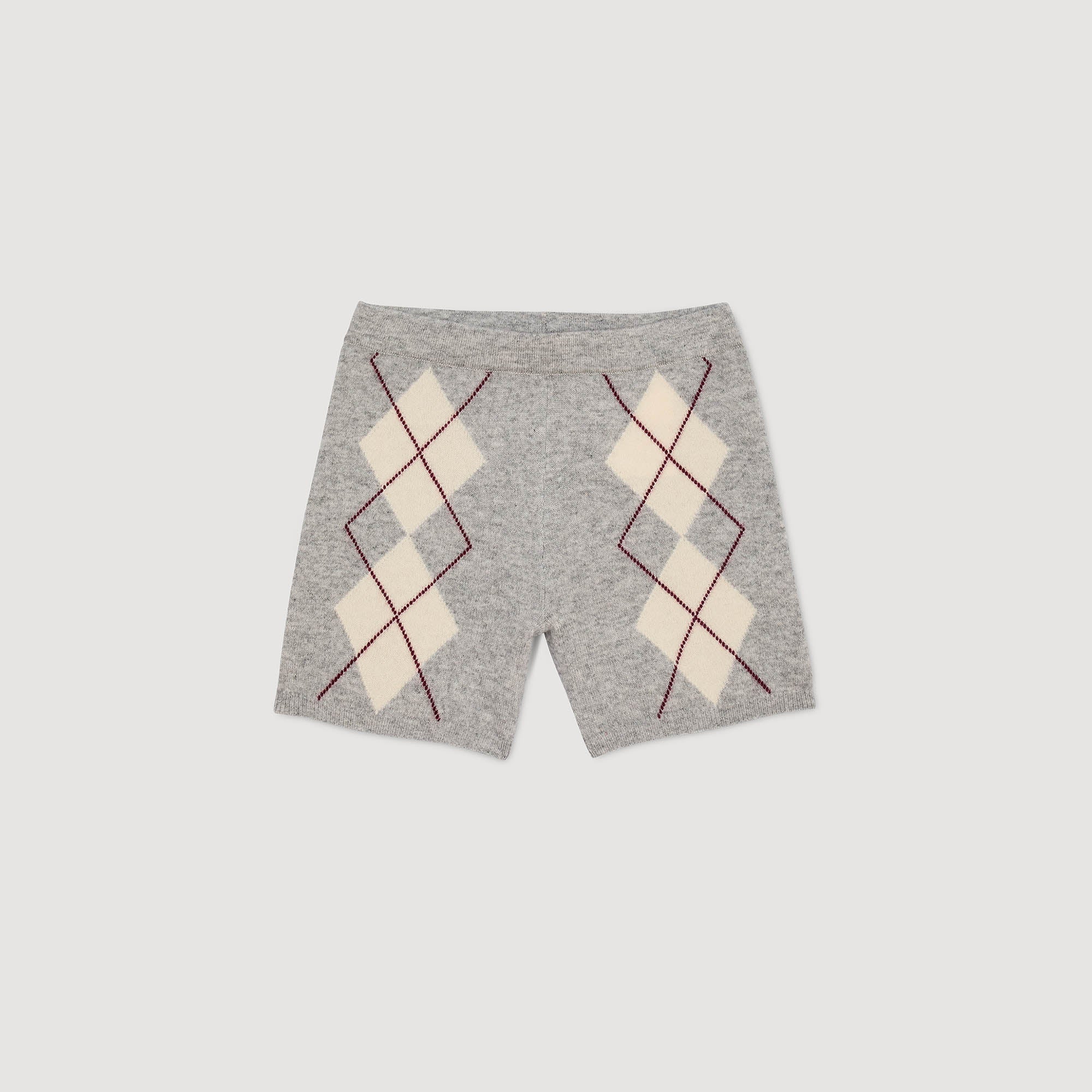 Miloe Diamond-Pattern Knit Shorts Grey
