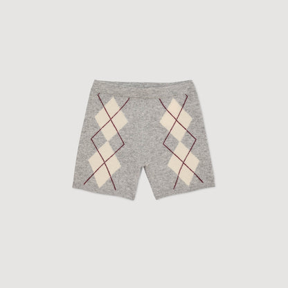 Miloe Diamond-Pattern Knit Shorts Grey