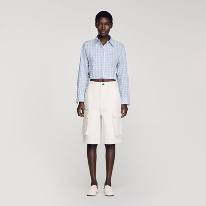 Tilio Wide-Leg Cotton Bermuda Shorts White