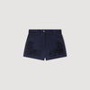 Bahya Embroidered Cotton Shorts Navy Blue