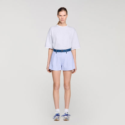 Eliaz Striped Shorts With Denim Details BLUE / GREEN