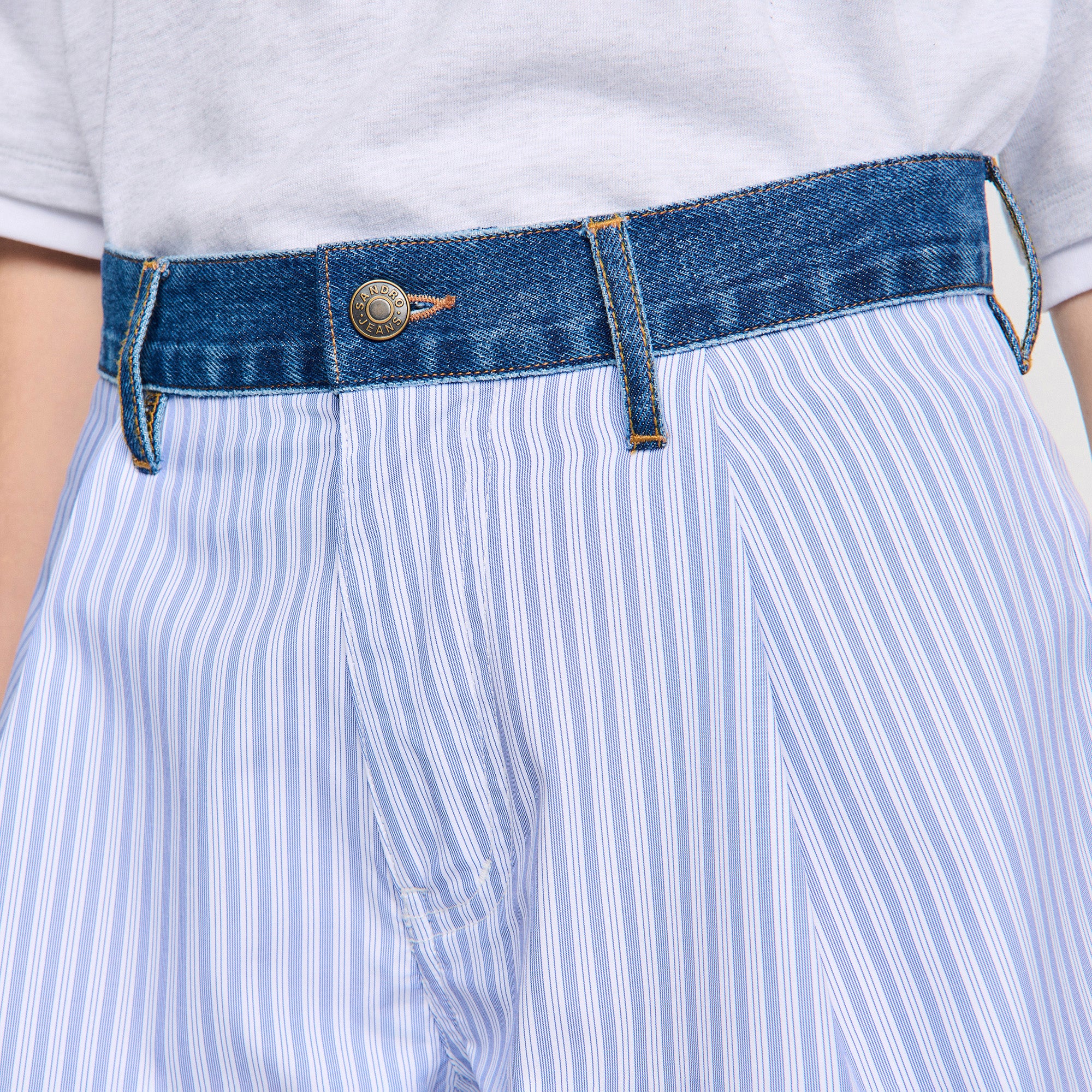 Eliaz Striped Shorts With Denim Details BLUE / GREEN