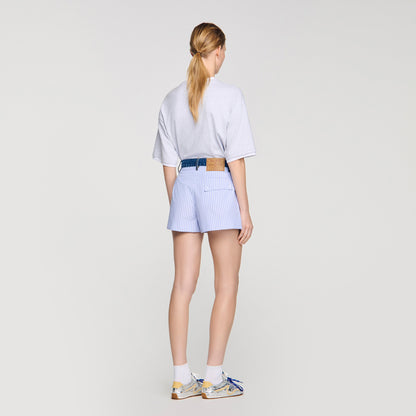 Eliaz Striped Shorts With Denim Details BLUE / GREEN