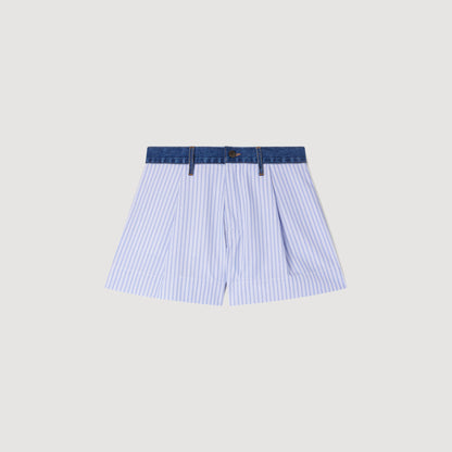 Eliaz Striped Shorts With Denim Details BLUE / GREEN