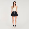 June Press-Stud Flared Shorts Black