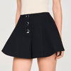 June Press-Stud Flared Shorts Black