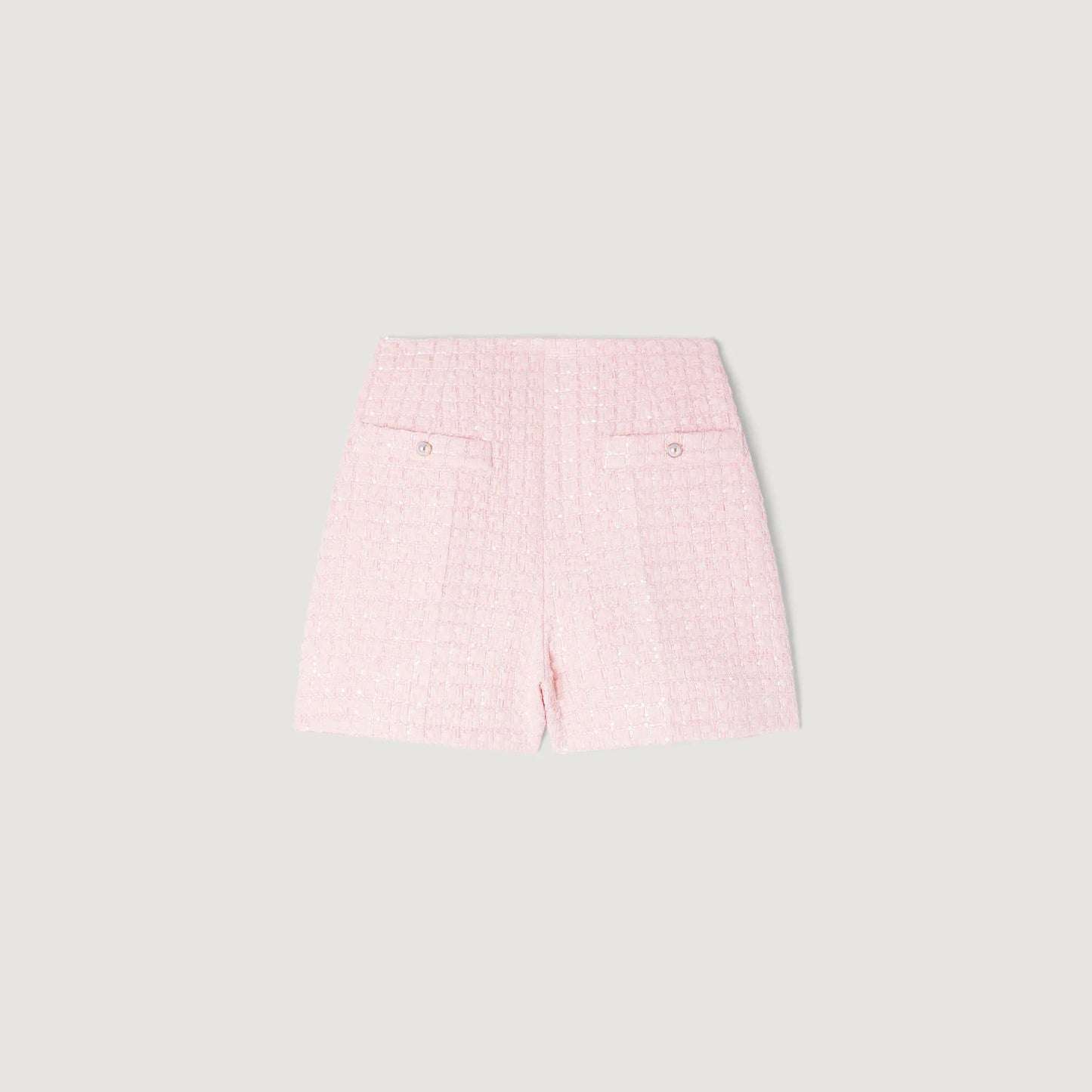 Demilys Sequin Check Tweed Shorts Pink