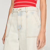 Washed Denim Bermuda Shorts Light Blue Jean