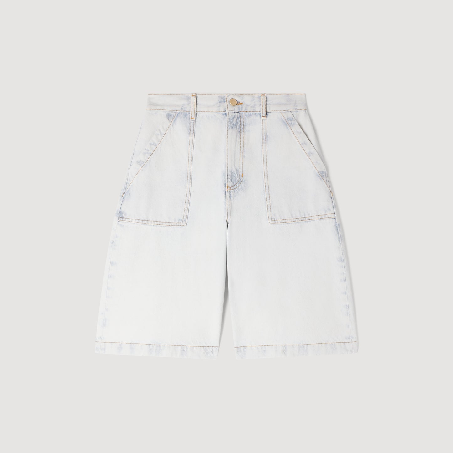 Achille Washed Denim Bermuda Shorts Light Blue Jean