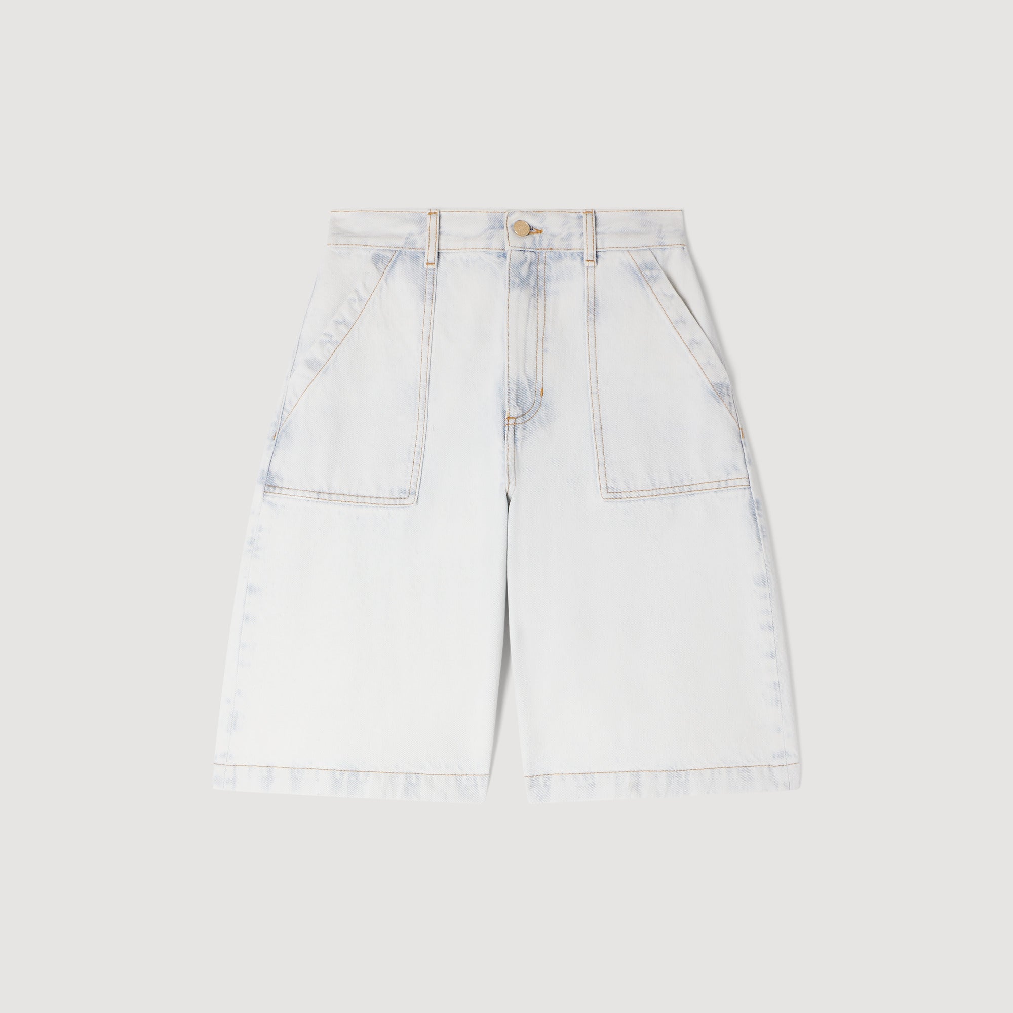 Achille Washed Denim Bermuda Shorts Light Blue Jean