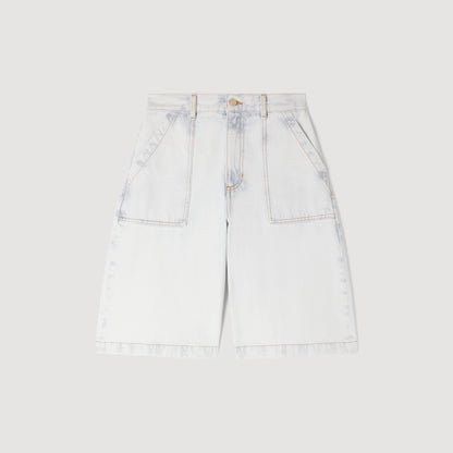 Achille Washed Denim Bermuda Shorts Light Blue Jean