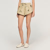 Nillo Floral Embroidered Striped Shorts Olive Green