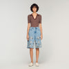 Liorea Embroidered Bermuda Shorts Blue Jean