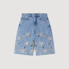 Liorea Embroidered Bermuda Shorts Blue Jean