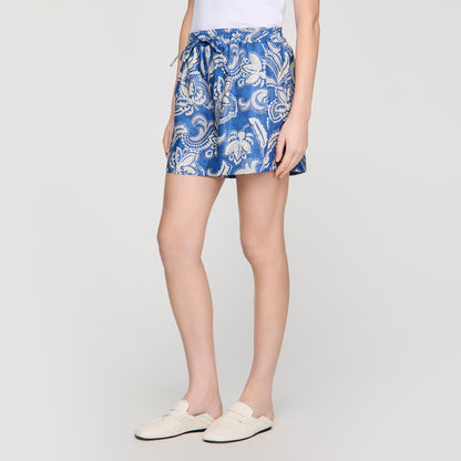 Pierlot Floral Print Shorts BLUE / ECRU