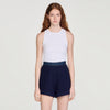Mareo High-Waisted Crochet Shorts Navy Blue