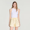 Saturne Distressed rhinestone shorts Vanilla