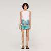 Solane Short Floral Print Shorts Green / Purple