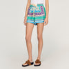 Solane Short Floral Print Shorts Green / Purple