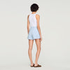 Migueli High-Waisted Beaded Crochet Shorts Sky Blue