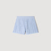 Migueli High-Waisted Beaded Crochet Shorts Sky Blue