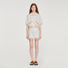 Artemis Striped Cotton Skort Ecru / Bleu