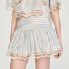 Artemis Striped Cotton Skort Ecru / Bleu