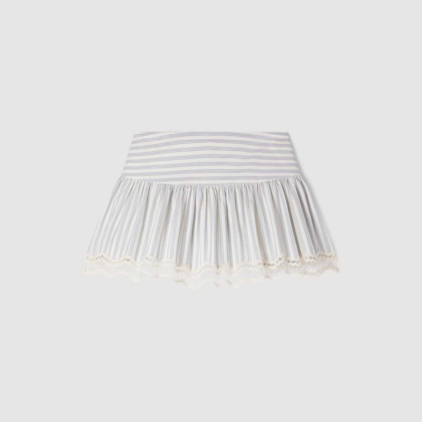 Artemis Striped Cotton Skort Ecru / Bleu