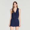 Babylone Striped sequin skort Dark Navy