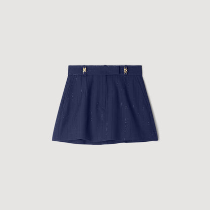 Babylone Striped sequin skort Dark Navy